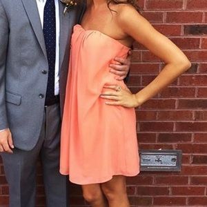 VESTIQUE STRAPLESS CORAL DRESS